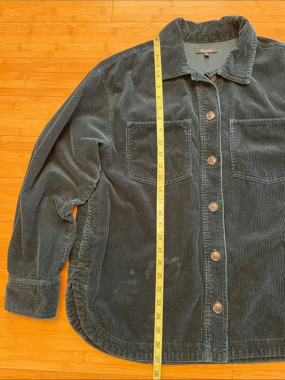 Madewell Kentwood Ancient Forest Corduroy Jacket Shirt Medium Button Up Pockets - Picture 15 of 15